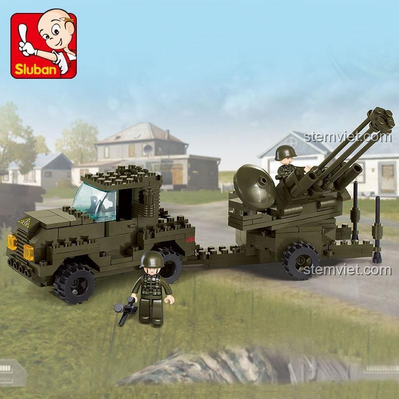 Xe quân sự phòng không Sluban M38-B7300 với 2 minifigure