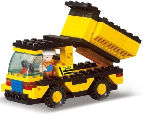 Xe tự đổ Sluban M38-B9500 màu vàng đen, bộ đồ chơi xây dựng cho bé trai 6 tuổi, 93 chi tiết, kích thước mô hình 10.4x4.8x7.6 cm, giá tốt