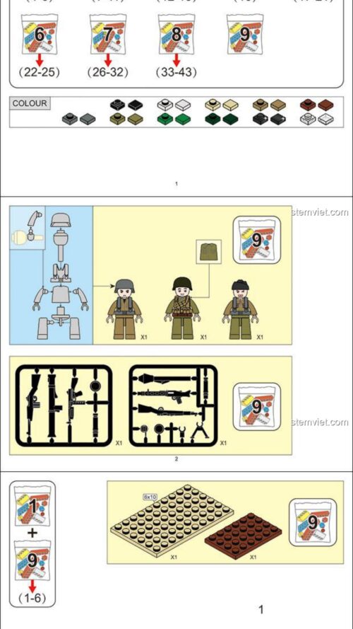Hướng dẫn lắp ráp Sluban M38 B0858 Sturmgeschütz III hướng dẫn lắp ghép Sluban 0858 Sturmgeschütz III
