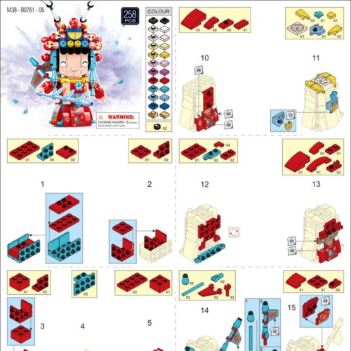 Mô hình Kinh Kịch: Đao Mã Đán Mộc Quế Anh Sluban M38-B0761-06 sách hướng dẫn Sluban M38B076106 Nhân vật Kinh Kịch Mộc Quế Anh