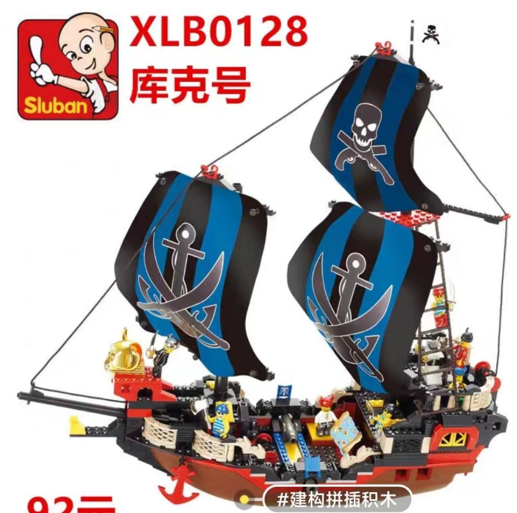 Bộ đồ chơi Tàu Cướp Biển Thuyền Cook Sluban XLB0128, đồ chơi lắp ráp cho bé trai 8 tuổi, giá tốt