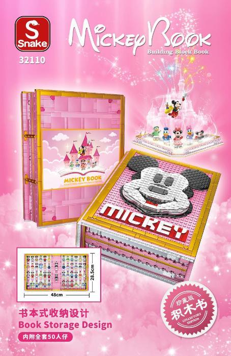 Bộ lắp ghép Sách Xếp Hình Mickey Snake 32110, đồ chơi mô hình Sách Lắp Ghép Chuột Mickey, phù hợp bé gái 6 tuổi, giá tốt, chất lượng cao, có hộp và kích thước rõ ràng.