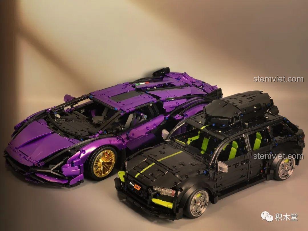 So sánh mô hình TGL T5023 Siêu xe Audi RS6 Avant với một mô hình siêu xe khác, cho thấy kích thước và vẻ đẹp của nó.