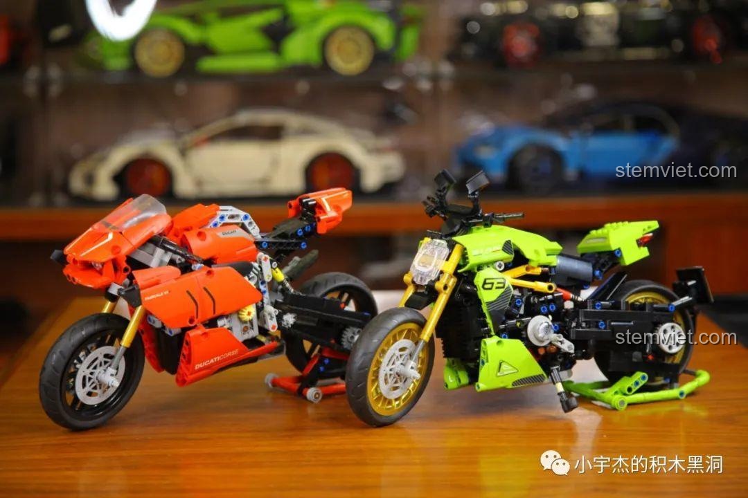 So sánh kích thước của mô hình KBOX 10214 với các mô hình xe máy lắp ráp khác.