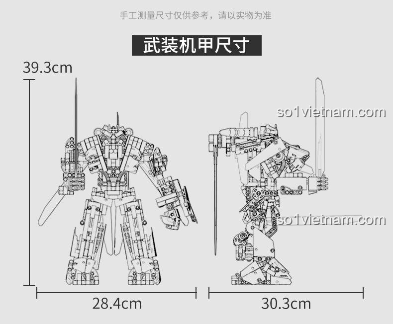 So sánh kích thước Robot Z-20 Armor GBL KY1084 với chai nước ngọt 2L