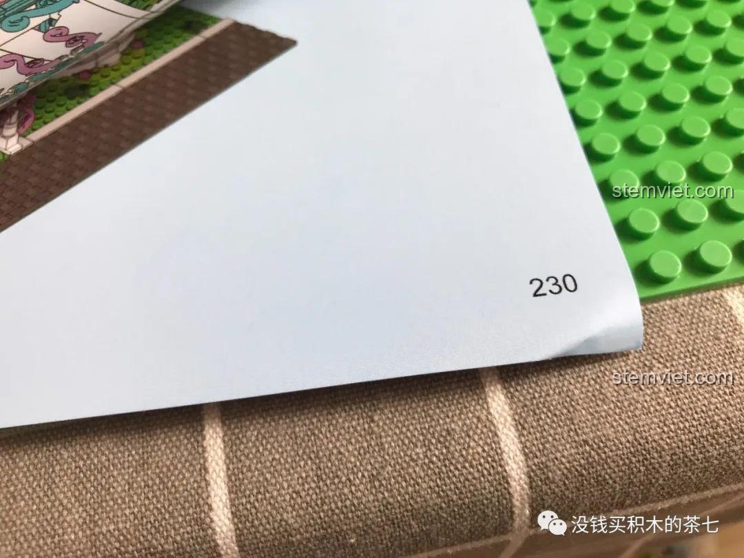 Trang cuối cùng của sách hướng dẫn lắp ráp SEMBO 604003, đánh số 230, cho thấy quy mô của bộ đồ chơi.