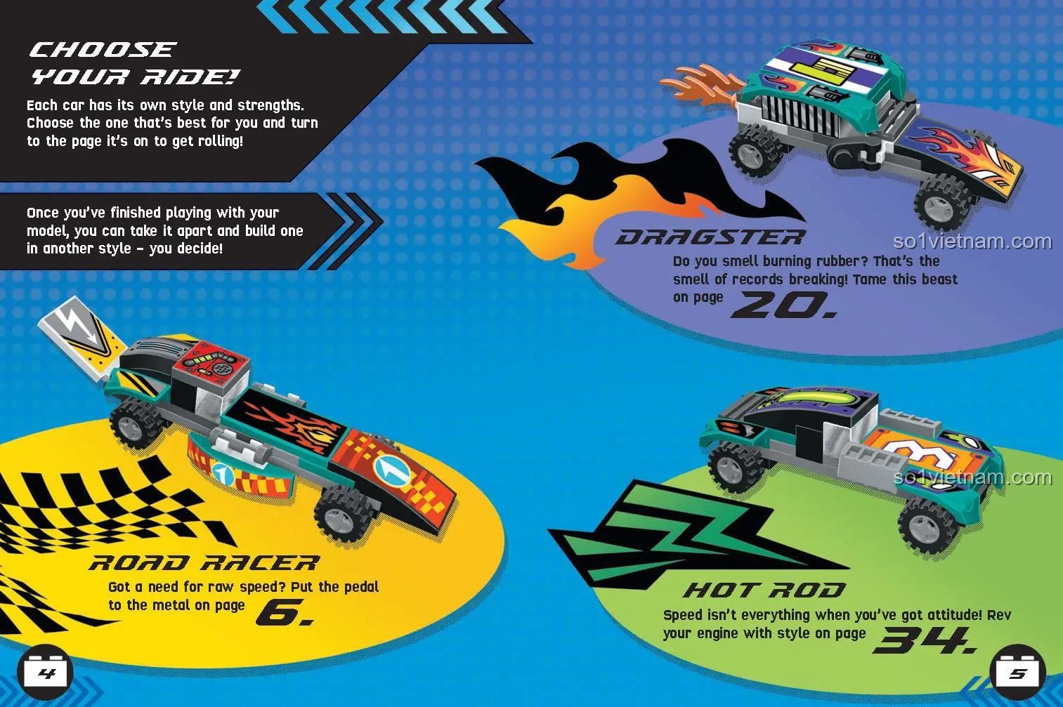 Xe đua Sourcebooks Wonderland ISBN9781728257914, chọn mẫu xe Dragster Road Racer Hot Rod, cho bé trai 6 tuổi, giá tốt