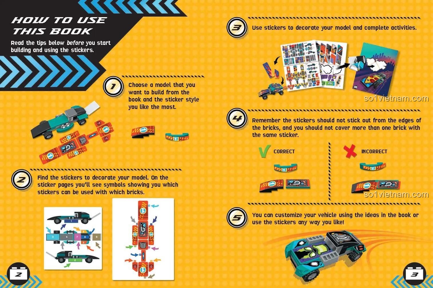 Đồ chơi lắp ghép ISBN9781728257914, hướng dẫn sử dụng sách, tùy chỉnh xe với sticker, cho bé trai 6 tuổi, giá tiết kiệm
