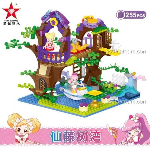 Hộp đồ chơi xếp hình Vịnh Cây Mây Tiên Star Diamond 80624, món quà tuyệt vời cho con gái, chất lượng cao.