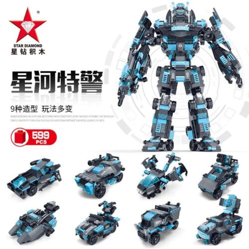 Bộ lắp ghép STAR DIAMOND 81803 Robot biến hình cảnh sát ngân hà, đồ chơi lắp ráp cho bé trai 6 tuổi, giá tốt.