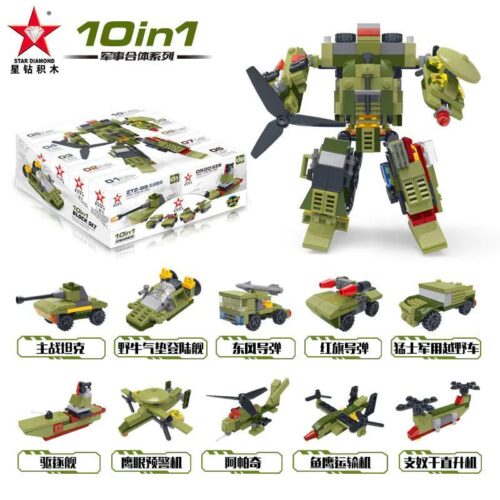 bộ lắp ghép Robot Biến Hình Quân Sự STAR DIAMOND 82212 cho bé trai 6 tuổi, giá tốt