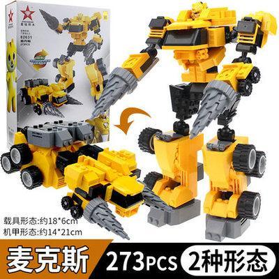 Bộ lắp ghép Star Diamond 82631 Miniforce Max biến hình robot và xe công trình, hộp sản phẩm, kích thước mô hình, 273 mảnh ghép, đồ chơi lắp ráp giá tốt cho bé trai 6 tuổi.