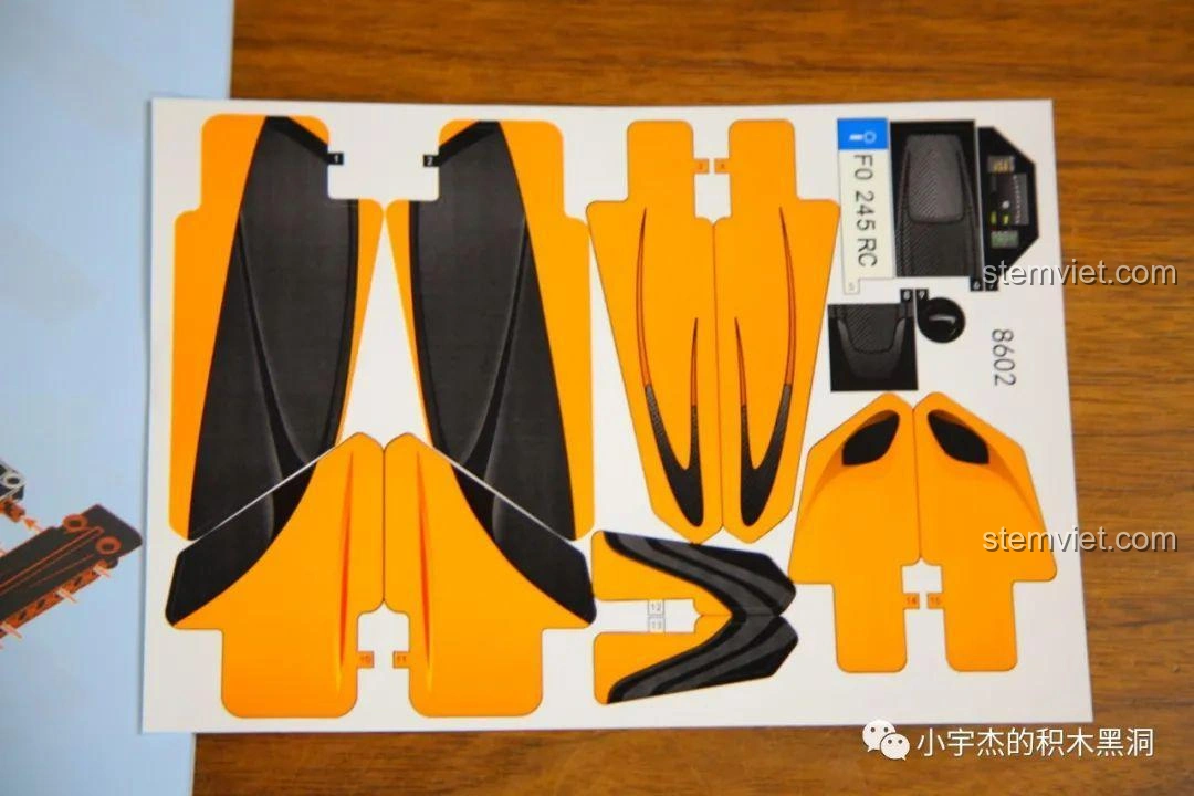 Tờ sticker chất lượng cao với các chi tiết trang trí cho mô hình Cada 8602 McLaren P1.