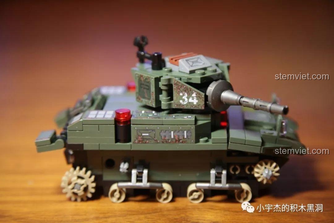 Cận cảnh các chi tiết và sticker trên thân xe tăng M5 Stuart trong bộ review SEMBO 101391.