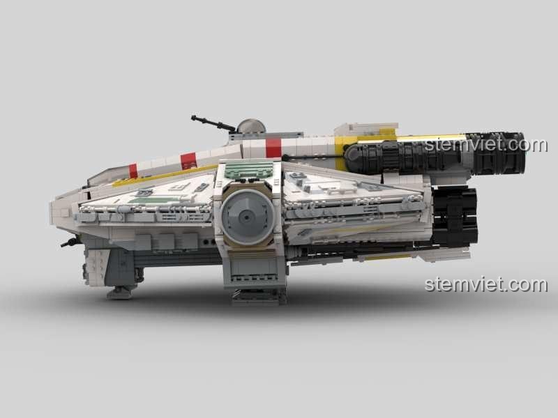 Phần đuôi và động cơ của Tàu vận tải Ghost VCX-100 Super 18K, một bộ lắp ráp ấn tượng cho các fan Star Wars.