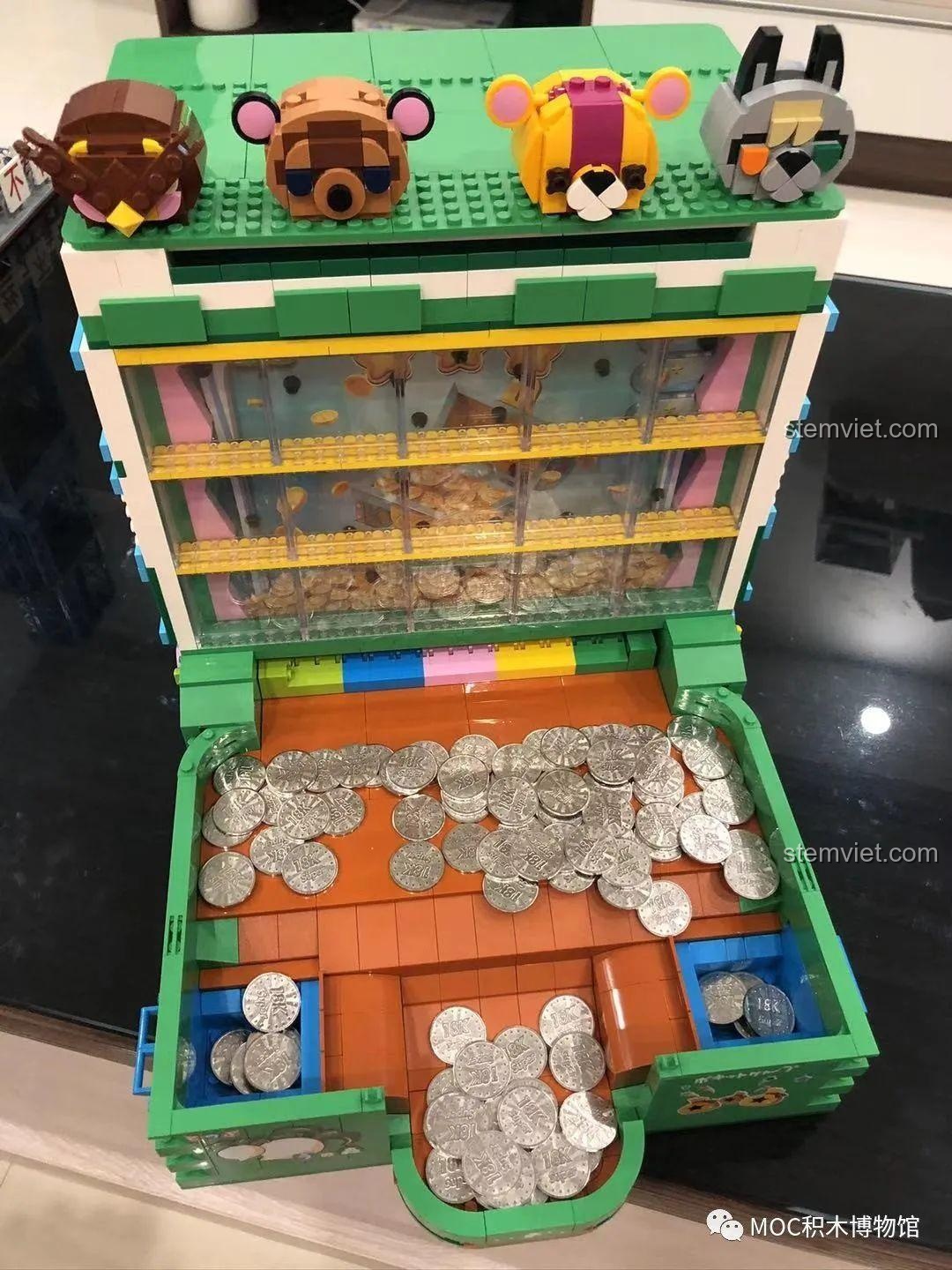 Mô hình hoàn thành bộ lắp ghép Super 18K K104 Máy đẩy xu điện tử, đồ chơi mô hình Máy chơi game arcade, sẵn sàng cho trò chơi.