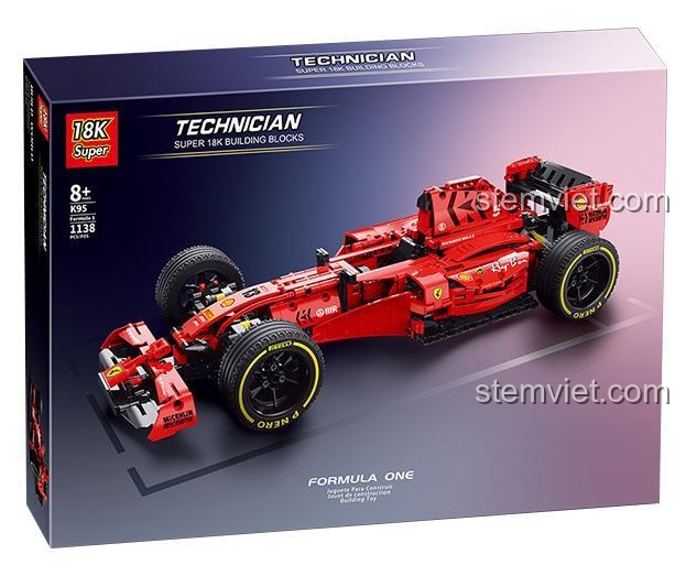 Mô hình xe đua F1 Super 18K K95 với trục carbon fiber chống gãy, có thể nâng cấp điều khiển từ xa, bộ lắp ráp xe đua công thức 1 Super 18K cho bé trai 8 tuổi, đồ chơi mô hình Super 18K giá tốt.