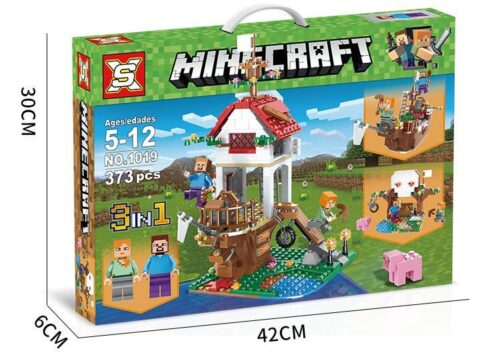 Bộ lắp ghép Thuyền Nhà Minecraft SX 1019, đồ chơi lắp ráp Mô hình Minecraft 3 trong 1, 373 mảnh cho bé 5-12 tuổi.