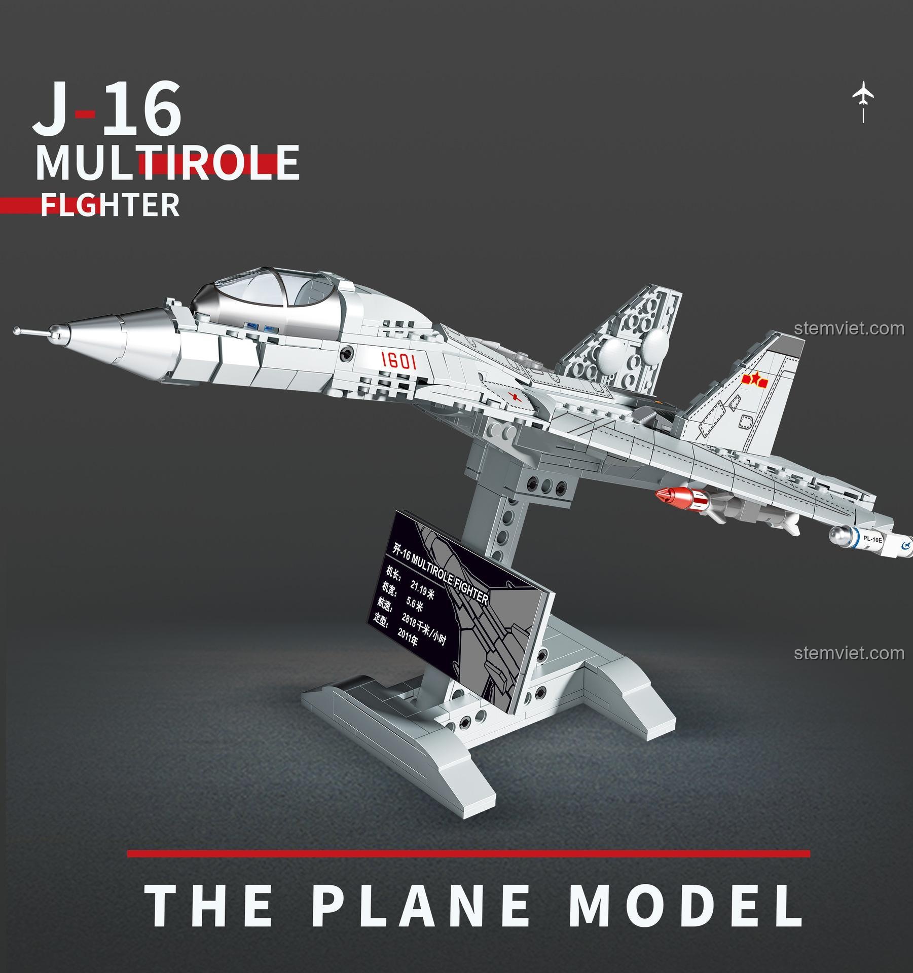 Máy bay Chiến đấu Đa nhiệm J-16 SX 88002 với minifigures