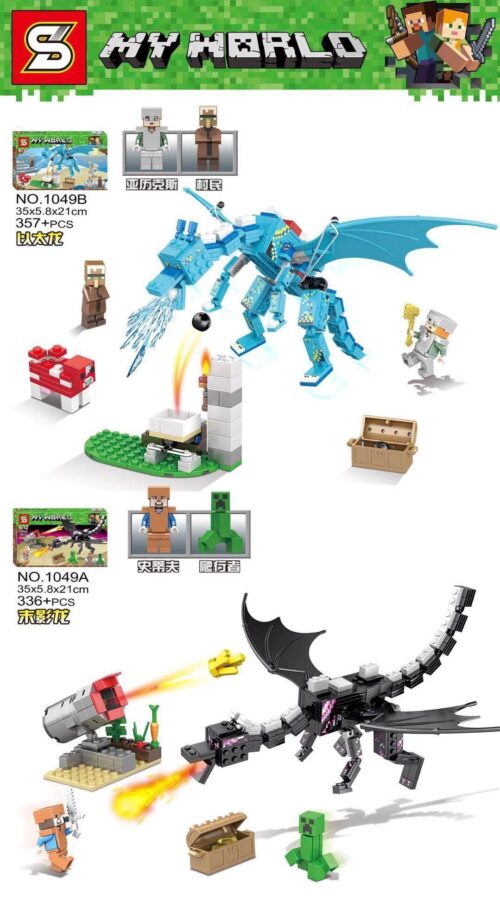 Hộp bộ lắp ghép SY 1049B Rồng Aether Minecraft 357 mảnh ghép cho bé trai 6-12 tuổi giá tốt