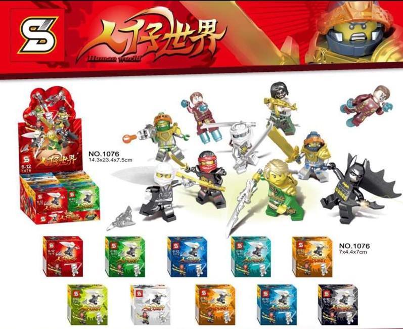 Bộ lắp ráp minifigure SY 1076 Human World, đồ chơi lắp ráp nhân vật siêu anh hùng và ninja cho bé trai 6-12 tuổi, giá tốt.