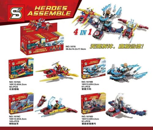 Bộ lắp ghép Phi thuyền siêu anh hùng SY 1078, đồ chơi lắp ráp JIAZHI 1078D, bộ xếp hình Phi cơ siêu anh hùng, đồ chơi mô hình siêu anh hùng, dành cho bé trai 6 tuổi, giá tốt.