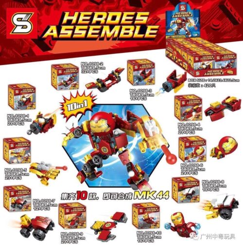 Bộ đồ chơi Iron Man Anti-Hulk Armor MK44 SY 1098-10, giáp Anti-Hulk MK44, robot Iron Man MK44, mô hình Iron Man Anti-Hulk, đồ chơi lắp ghép cho bé trai 6 tuổi, giá tốt