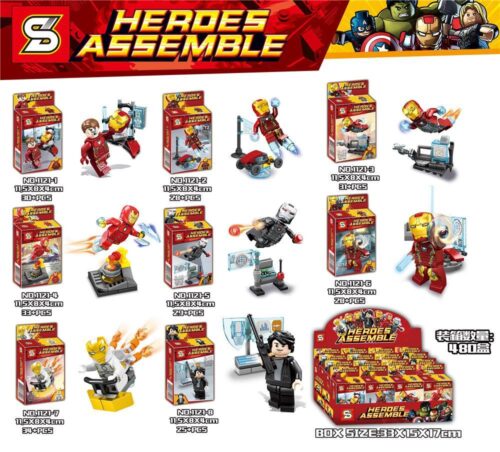 Bộ đồ chơi Minifigures Người Sắt Biệt Đội Siêu Anh Hùng SY-1121 (238 mảnh ghép) cho bé trai 6-12 tuổi, chất lượng cao, giá tốt. Ảnh hộp sản phẩm.