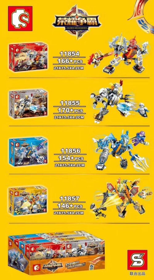 Tổng hợp 4 mẫu bộ lắp ráp Robot Glory Hegemony SY, bao gồm mẫu 11856, đồ chơi mô hình cho bé trai 6 tuổi giá rẻ.