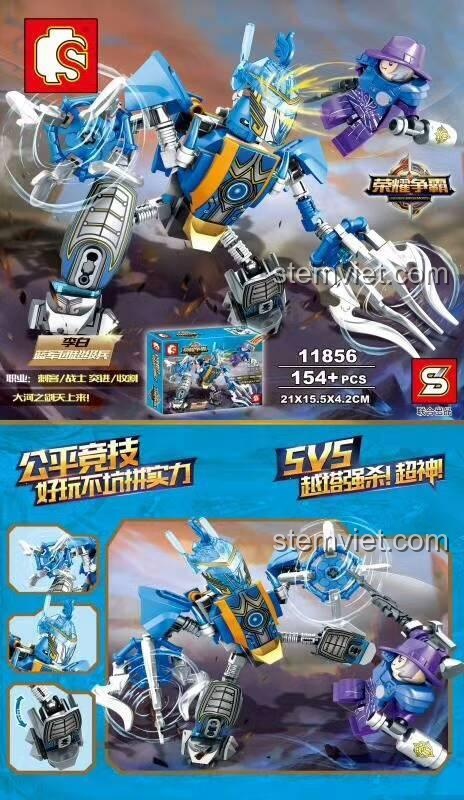 Chi tiết đồ chơi mô hình SY 11856 Robot Chiến Binh Lý Bạch, bộ xếp hình từ game Vương Giả Vinh Diệu cho con trai.