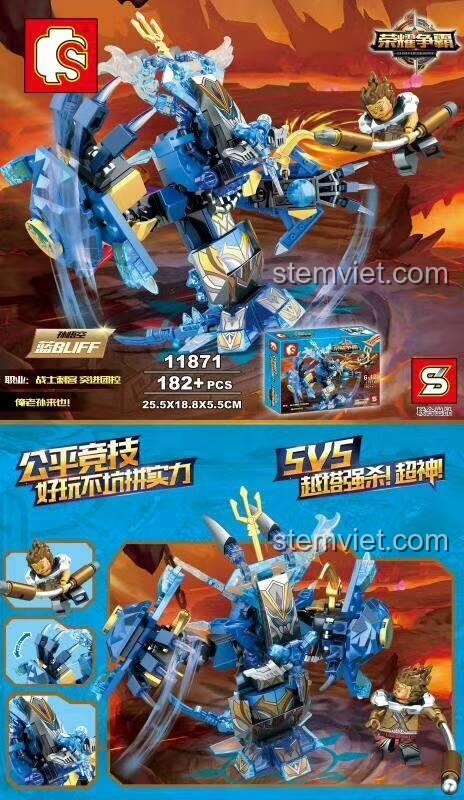 Tổng hợp bộ sưu tập đồ chơi mô hình SY 11871 Glory Hegemony, bao gồm mô hình Robot Lam Bùa cho bé trai 6 tuổi.