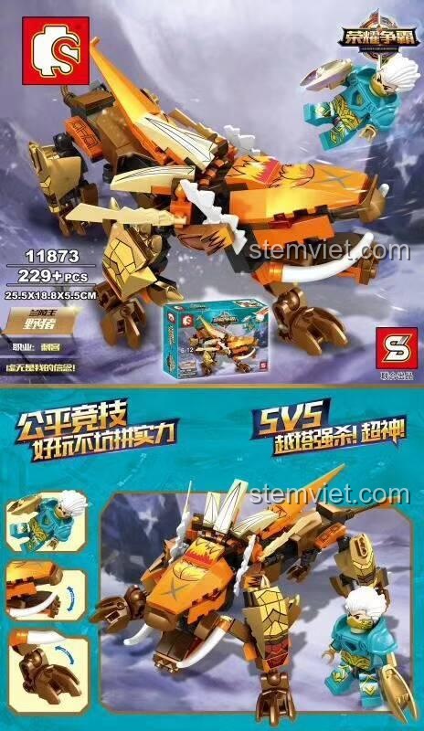 Poster bộ sưu tập đồ chơi mô hình SY 11873 Glory Hegemony, gồm 4 robot chiến đấu cho bé trai 6 tuổi.