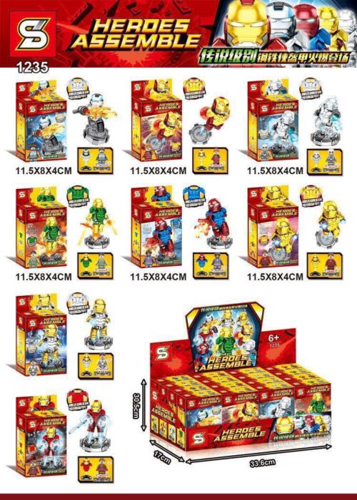 Bộ lắp ghép SY 1235 Minifigure Người Sắt mạ điện, đồ chơi lắp ráp Iron Man chất lượng cao cho bé trai 6 tuổi, giá tốt.