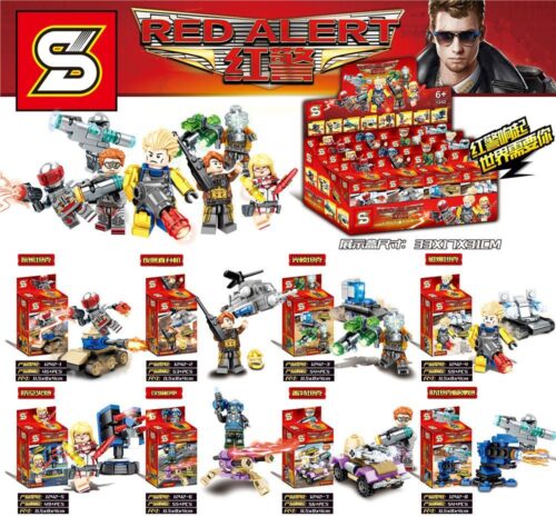 Bộ lắp ráp SY1242 Red Alert với xe tăng, trực thăng và minifigure chiến đấu, đồ chơi mô hình quân sự giá tốt cho bé trai 6 tuổi.