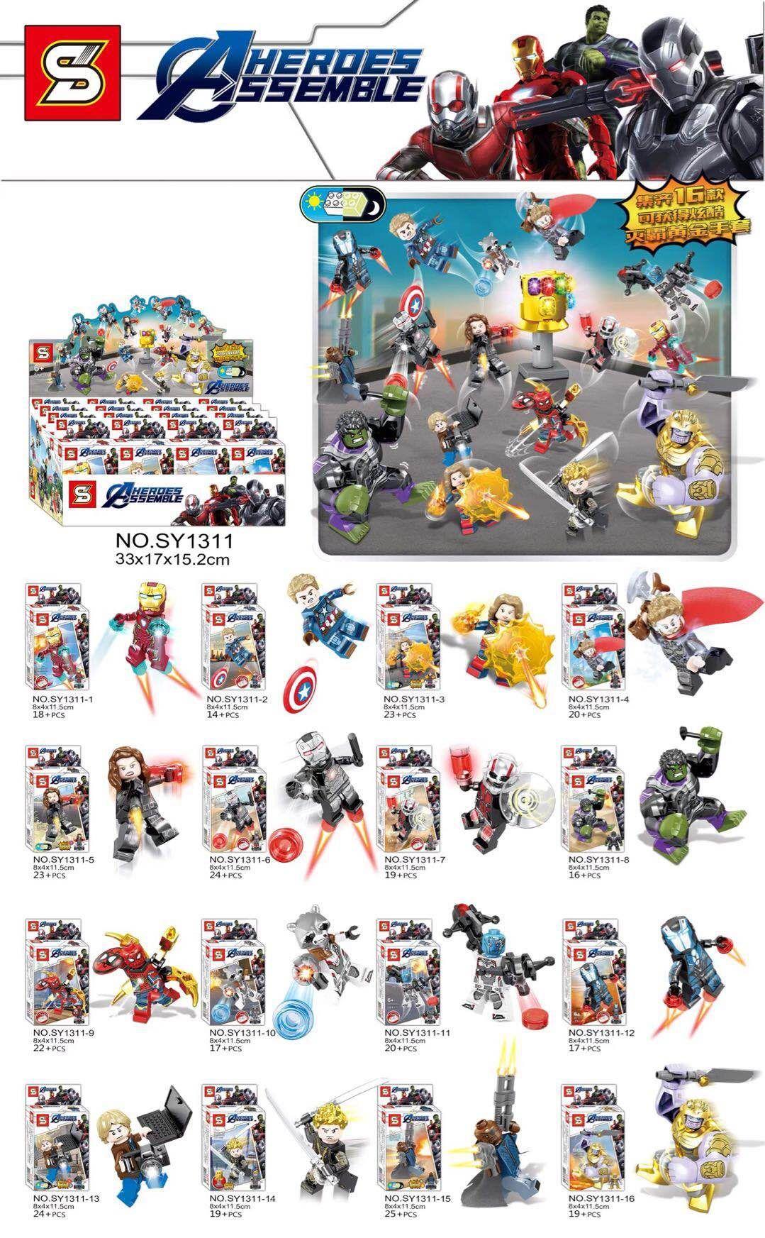 Bộ đồ chơi SY1311 Minifigure Biệt đội Siêu anh hùng Avengers 4, bộ lắp ghép 328 mảnh chất lượng cao cho bé trai 6 tuổi, giá tốt.