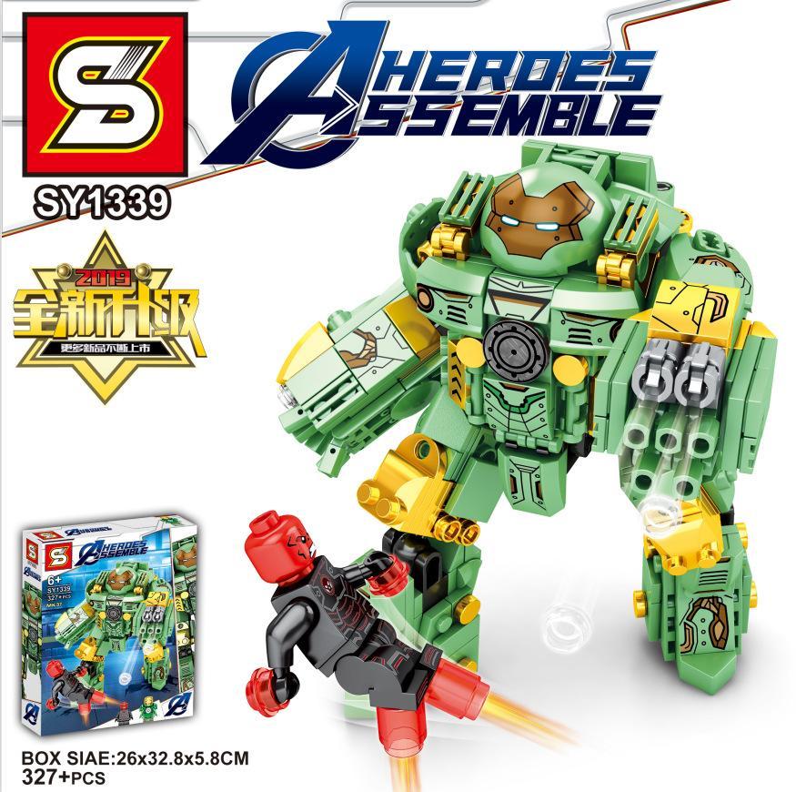 Bộ lắp ghép SY1339 Người Sắt Hulkbuster MK37 chất lượng cao, đồ chơi mô hình robot khổng lồ 372 mảnh ghép cho bé trai 6 tuổi, giá tốt.