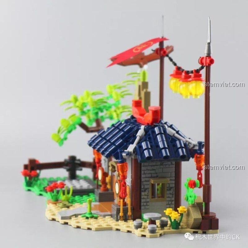 Minifigure Tôn Ngộ Không với Gậy Như Ý và Quy Lão Tiên Sinh với phụ kiện, bộ lắp ghép SY1404 Võ Đài Đại Chiến Rồng Thần, đồ chơi mô hình Dragon Ball.