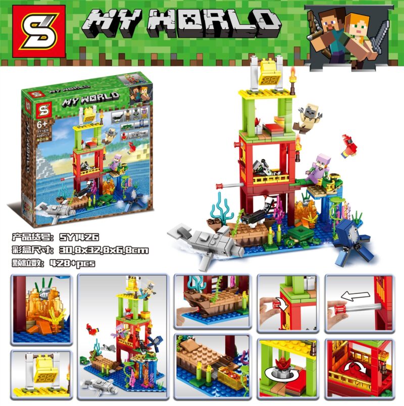 Bộ lắp ghép SY1426 Ngôi nhà bên biển Minecraft, đồ chơi lắp ráp cho bé trai 6 tuổi, giá tốt.
