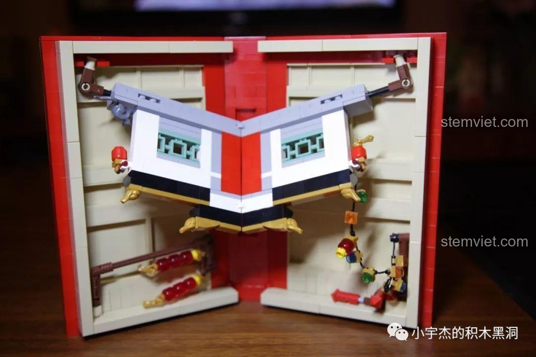 Cảnh quan Tết Nguyên Đán từ bộ lắp ghép SY1479 Sách Lễ Hội Mùa Xuân khi mở ra, đồ chơi sáng tạo cho bé 6 tuổi