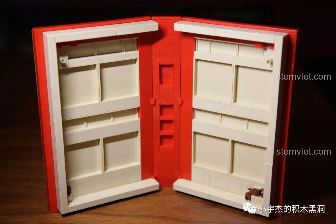 Cấu trúc bên trong cuốn sách của bộ lắp ráp SY 1479 Sách xếp hình Tết, nơi cảnh quan Tết sẽ được xây dựng.