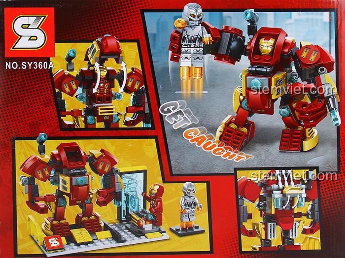 Tính năng của đồ chơi lắp ráp SY360A Người Sắt Hulkbuster, bộ giáp chống Hulk của Người Sắt SY có khớp nối linh hoạt, đồ chơi mô hình SY360A cho bé trai.