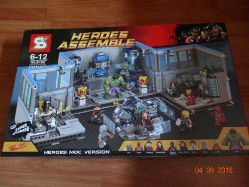 Bộ đồ chơi Trụ sở Biệt đội Avengers SY368 1521 mảnh ghép, hộp trước, phù hợp bé trai 6 tuổi, giá tốt.