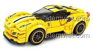 Đồ chơi mô hình Xe đua Ferrari 488 Pista SY 5052 màu vàng rực rỡ, chi tiết sắc nét, giúp bé trai 6 tuổi phát triển tư duy logic và sự sáng tạo.