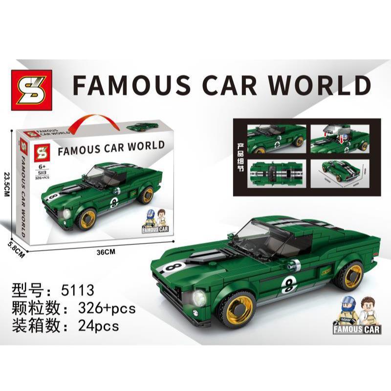 bộ lắp ráp Ford Mustang Fastback 1968 SY 5113 giá rẻ cho bé trai 6 tuổi, mô hình xe đua cơ bắp Mỹ chi tiết.