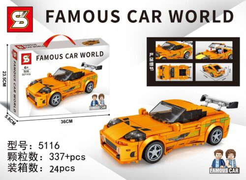 Bộ lắp ráp SY 5116 Xe Toyota Supra MK4 "Bò Tót" màu cam, đồ chơi mô hình xe đua 337 mảnh ghép cho bé trai 6 tuổi, giá tốt.