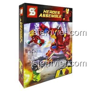 Hộp đồ chơi lắp ráp SY516A B Robot Người Sắt, đồ chơi xây dựng Robot Siêu Anh Hùng cho bé trai 6 tuổi