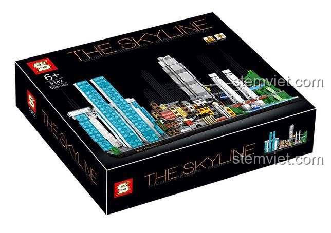 Hộp bộ lắp ghép SY 5342 Đường chân trời Trùng Khánh, đồ chơi xây dựng kiến trúc tinh xảo, quà tặng cho bé trai 6 tuổi
