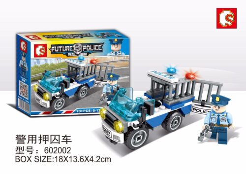 Bộ lắp ghép Xe cảnh sát chở tù nhân SY 602002 có đèn LED, kèm 2 minifigure cảnh sát, đồ chơi lắp ráp cho con trai 6 tuổi giá tốt.