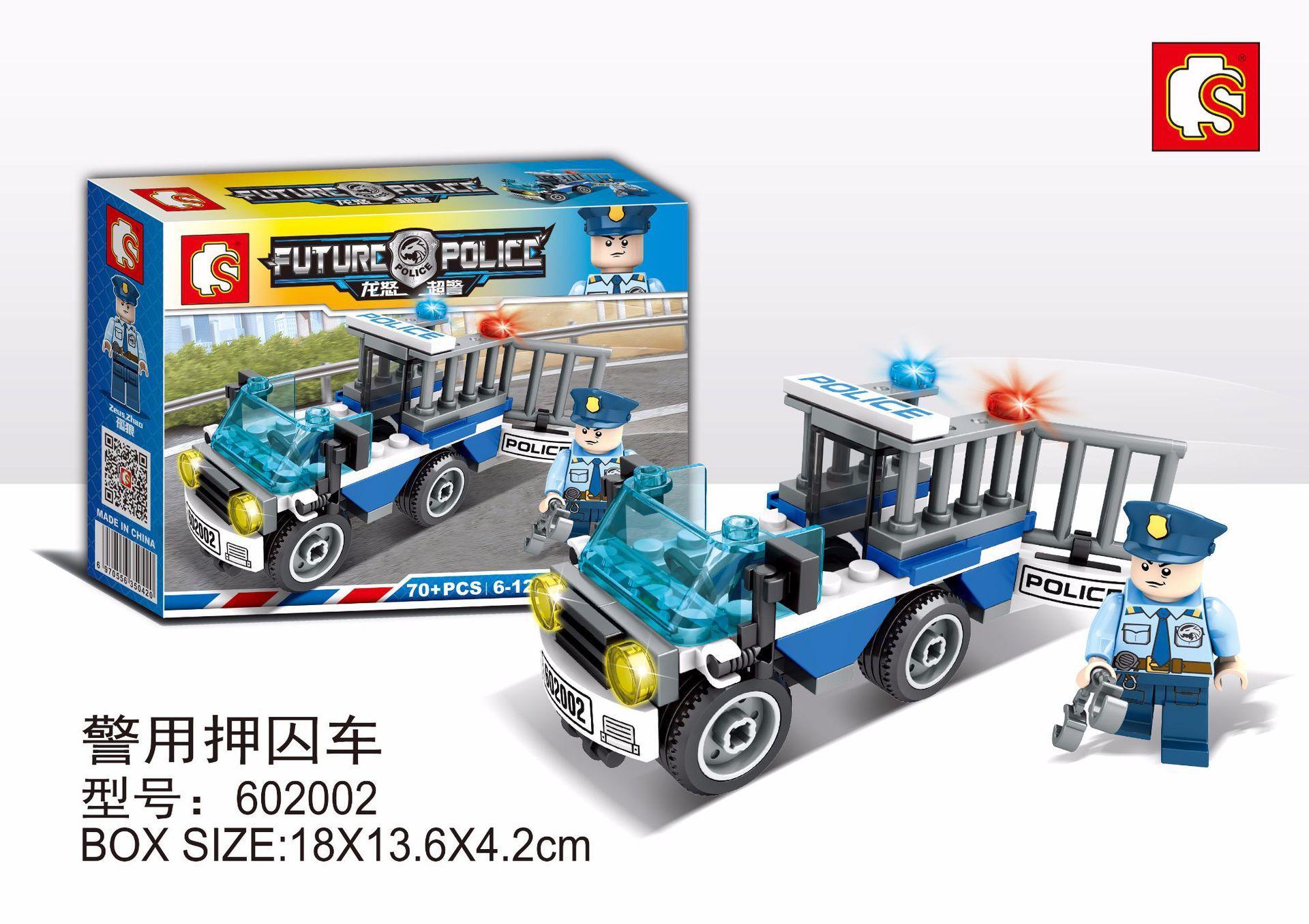 Bộ lắp ghép Xe cảnh sát chở tù nhân SY 602002 có đèn LED, kèm 2 minifigure cảnh sát, đồ chơi lắp ráp cho con trai 6 tuổi giá tốt.