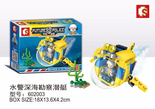 Bộ đồ chơi SY 602003 Tàu Ngầm Cảnh Sát Biển Thám Hiểm Sâu 82 mảnh ghép cho bé trai 6 tuổi, giá tốt